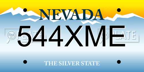 544XME Nevada License Plate