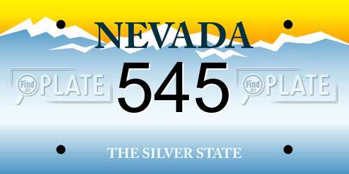 545 Nevada License Plate
