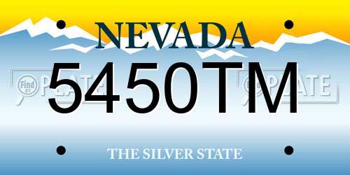 5450TM Nevada License Plate