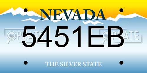 5451EB Nevada License Plate