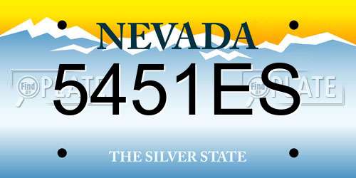 5451ES Nevada License Plate