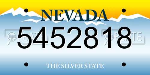 5452818 Nevada License Plate