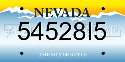 54528I5 Nevada License Plate