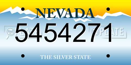 5454271 Nevada License Plate