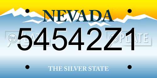 54542Z1 Nevada License Plate