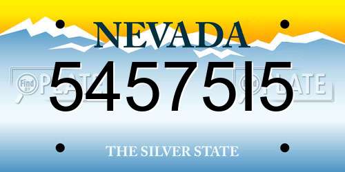 54575I5 Nevada License Plate
