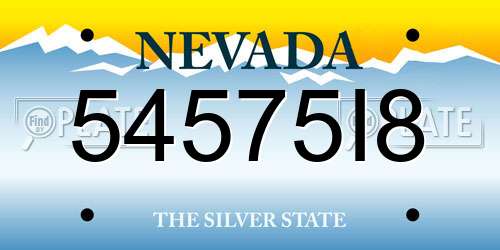 54575I8 Nevada License Plate