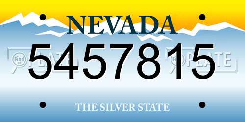 5457815 Nevada License Plate