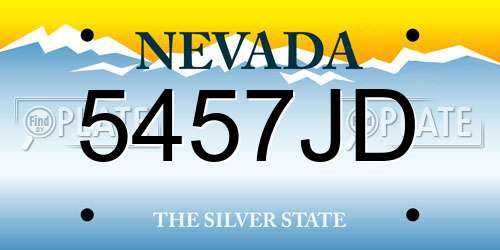 5457JD Nevada License Plate