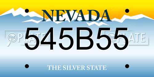 545B55 Nevada License Plate