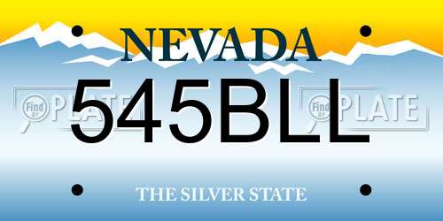 545BLL Nevada License Plate