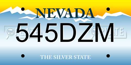 545DZM Nevada License Plate