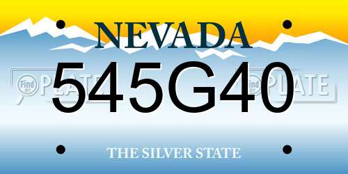 545G40 Nevada License Plate