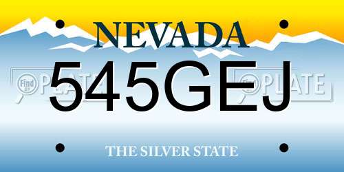 545GEJ Nevada License Plate