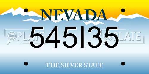 545I35 Nevada License Plate