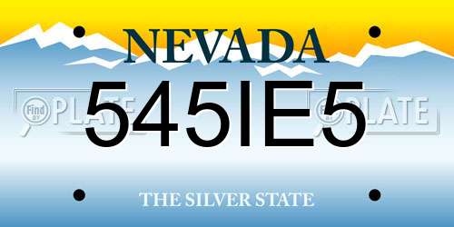 545IE5 Nevada License Plate
