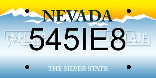 545IE8 Nevada License Plate