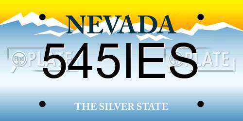 545IES Nevada License Plate