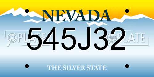 545J32 Nevada License Plate