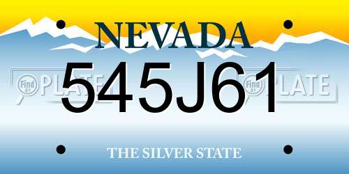 545J61 Nevada License Plate