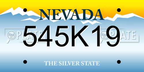 545K19 Nevada License Plate