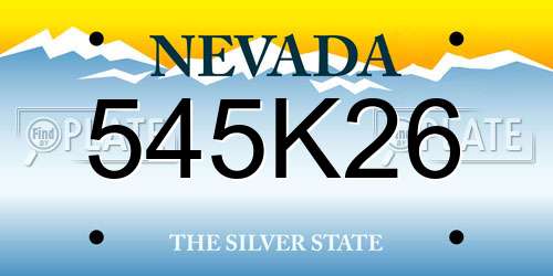 545K26 Nevada License Plate