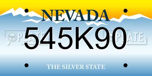 545K90 Nevada License Plate