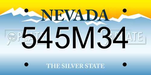 545M34 Nevada License Plate