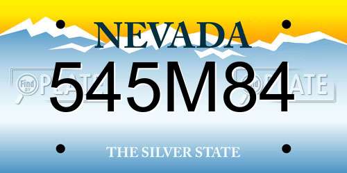 545M84 Nevada License Plate