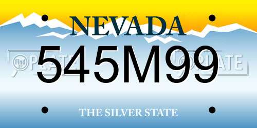 545M99 Nevada License Plate