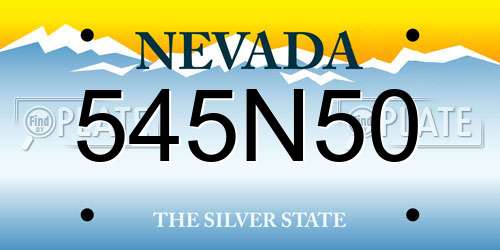 545N50 Nevada License Plate