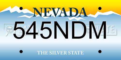 545NDM Nevada License Plate