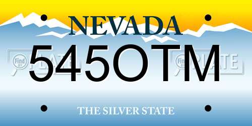 545OTM Nevada License Plate