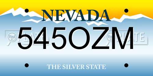 545OZM Nevada License Plate
