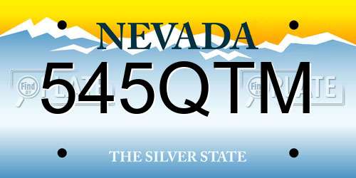 545QTM Nevada License Plate