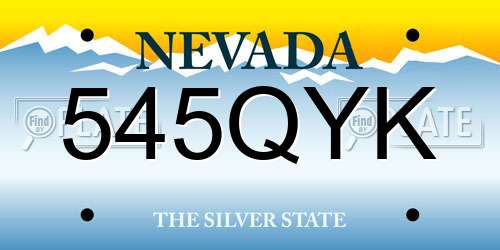 545QYK Nevada License Plate