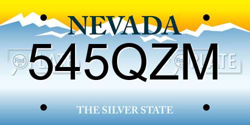 545QZM Nevada License Plate
