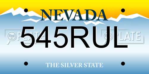 545RUL Nevada License Plate