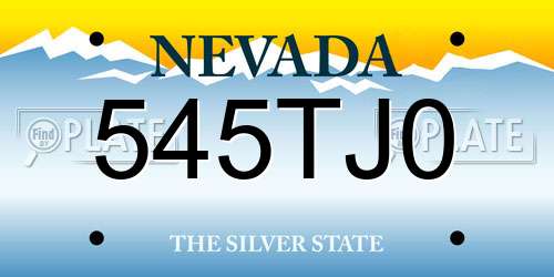 545TJ0 Nevada License Plate