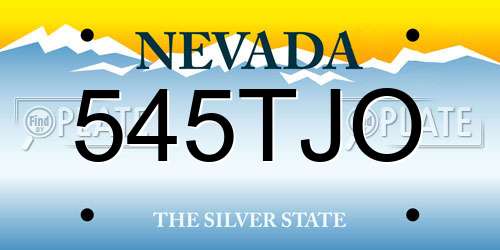 545TJO Nevada License Plate