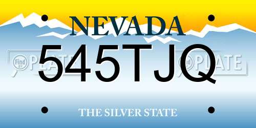 545TJQ Nevada License Plate
