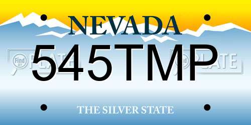 545TMP Nevada License Plate