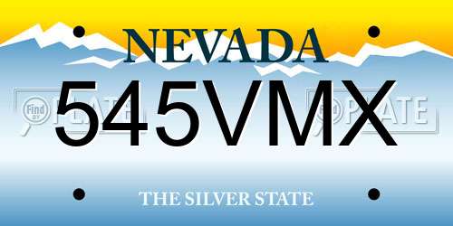 545VMX Nevada License Plate