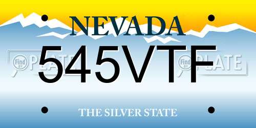 545VTF Nevada License Plate