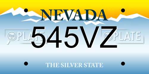 545VZ Nevada License Plate