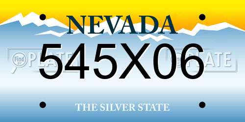 545X06 Nevada License Plate