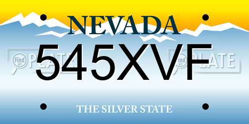 545XVF Nevada License Plate