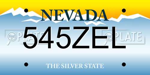 545ZEL Nevada License Plate