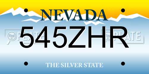 545ZHR Nevada License Plate