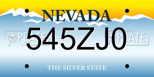 545ZJ0 Nevada License Plate